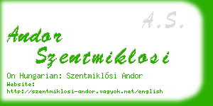 andor szentmiklosi business card