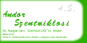 andor szentmiklosi business card